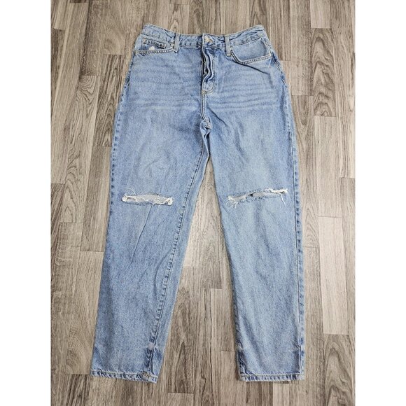 (3/$35) Forever 21 Jeans Women 30 Distressed High Rise Straight Button Fly Denim - Picture 1 of 11